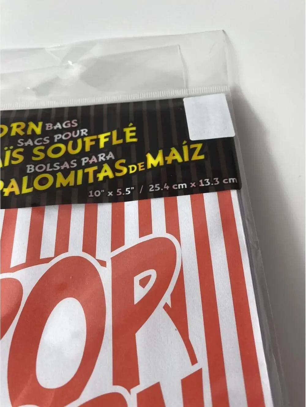 Popcorn Serving Bags, Fun Movie Night Disposable Popcorn Bags Red & White New